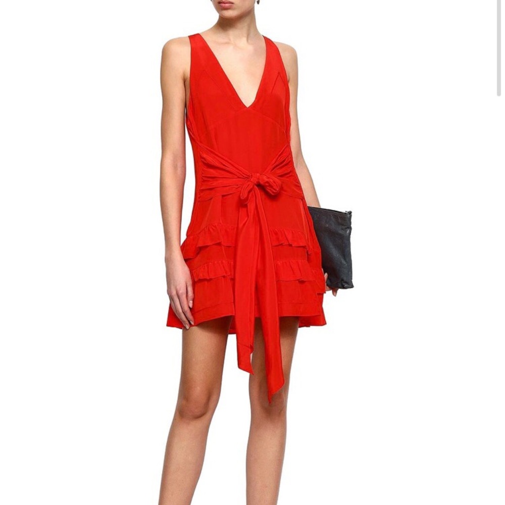 IRO Tie-front silk mini dress